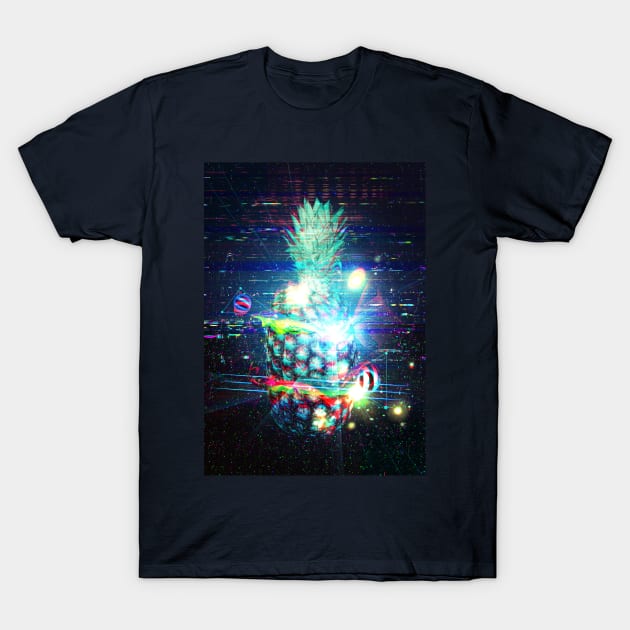 Cutted pineapple glitchy design T-Shirt by AnnArtshock